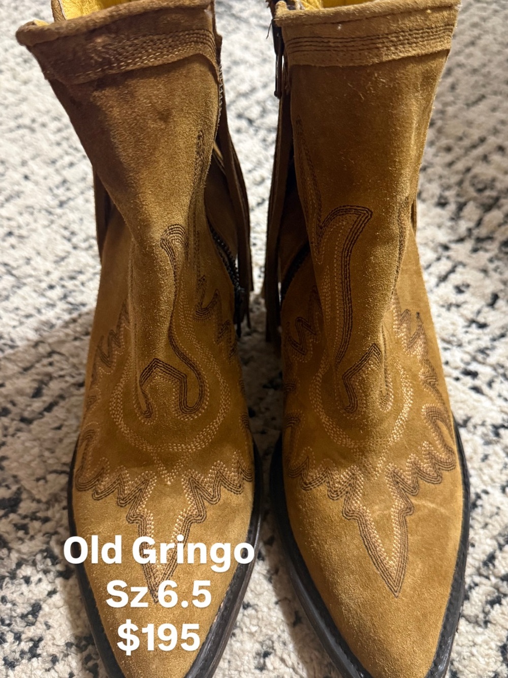 Old Gringo New Sheriff in Town Suede Fringe Western Booties Size 6.5